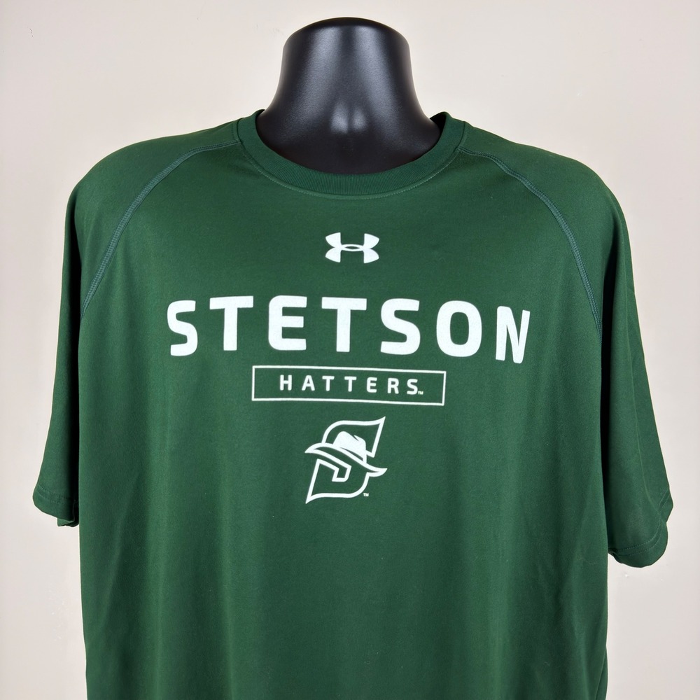 Under Armour Stetson Hatters Mens XL Green Performance T-Shirt UM0680 Loose Fit